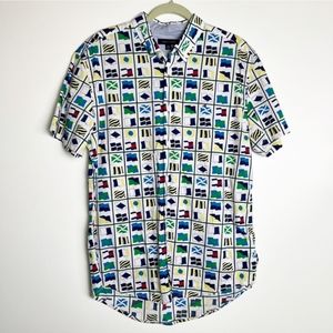 Tommy Hilfiger Classic Flags Button Down Shirt in Size XL